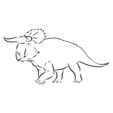 Dinozor çizimi, vektör çizimi