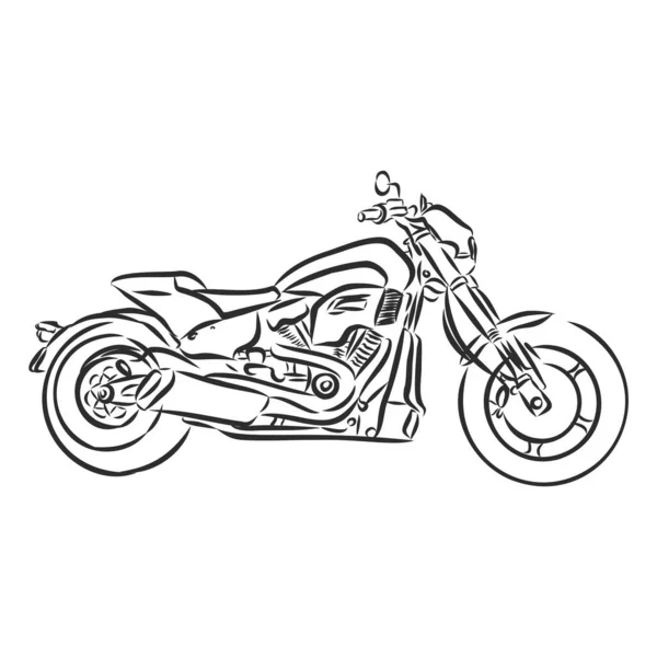 Motocicleta Vector Ilustración Realista Moto Negro Media Cara Con Muchos — Vector de stock