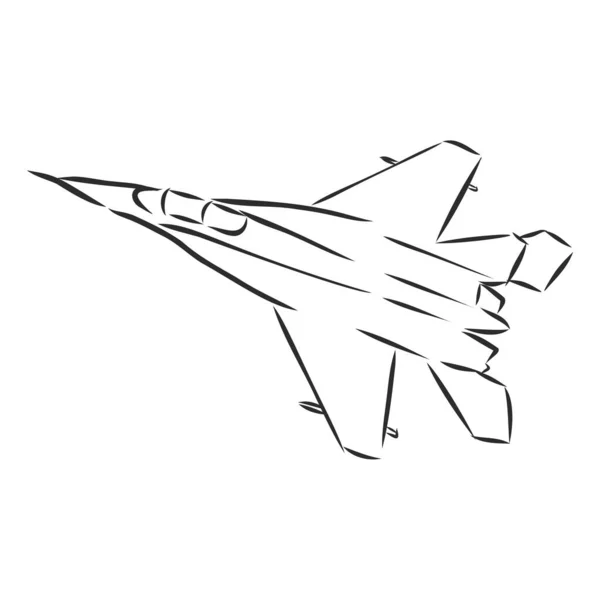 Avión Militar Disparó Misil Ilustración Del Vector Chorro Combate — Vector de stock