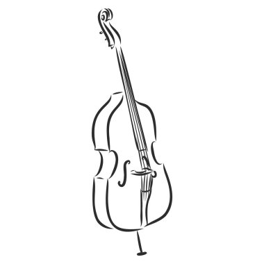 Çizgi sanatı çello müzik aleti, vektör