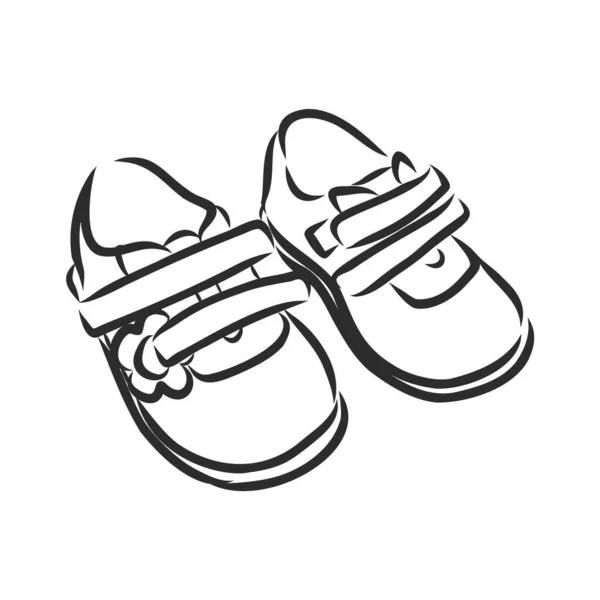 Рука Намальована Пара Дитячого Взуття Його Можна Використовувати Прикраси Запрошень — стоковий вектор