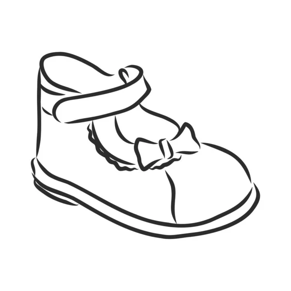 Παιδικά Παπούτσια Ζωγραφισμένα Στο Χέρι Μπορεί Χρησιμοποιηθεί Για Διακόσμηση Προσκλήσεων — Διανυσματικό Αρχείο