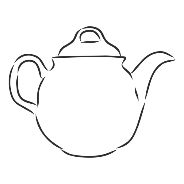 Векторный Чайник Ручной Работы Ручные Чайники Чайники Изолированном Фоне Старинный — стоковый вектор