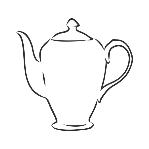 Ручний Намальований Ескіз Векторний Чайник Ручні Чайники Чайники Ізольованому Фоні — стоковий вектор