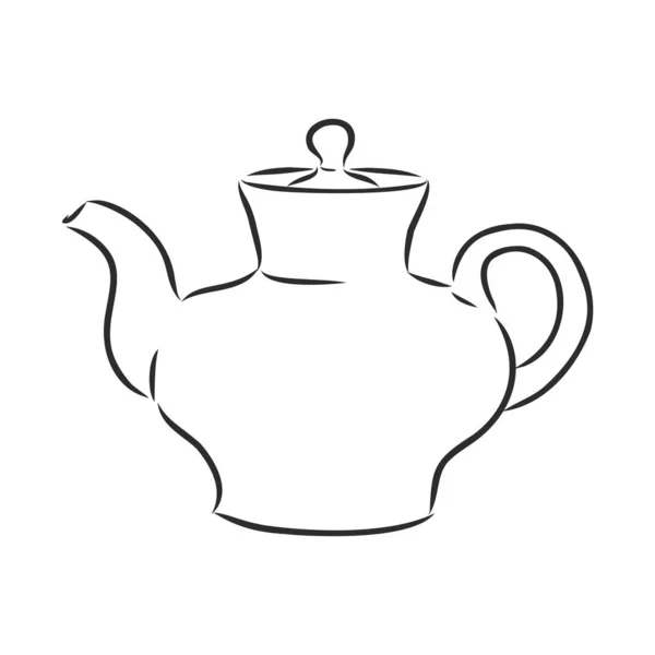 Векторный Чайник Ручной Работы Ручные Чайники Чайники Изолированном Фоне Старинный — стоковый вектор