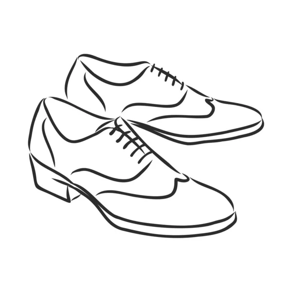 Vector Mão Desenho Ilustração Com Homens Sapatos Moda Homens Desenhados —  Vetores de Stock