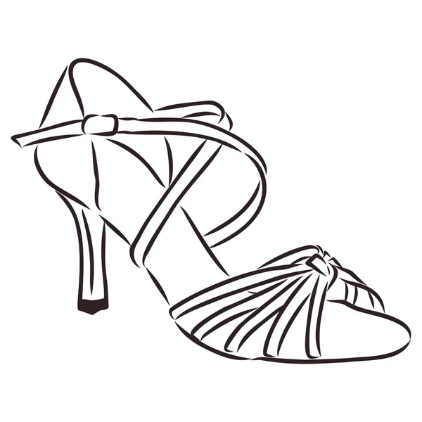 Elegante Zapato Mujer Bosquejado Para Bailar Tango Argentino Fondo Puede — Archivo Imágenes Vectoriales