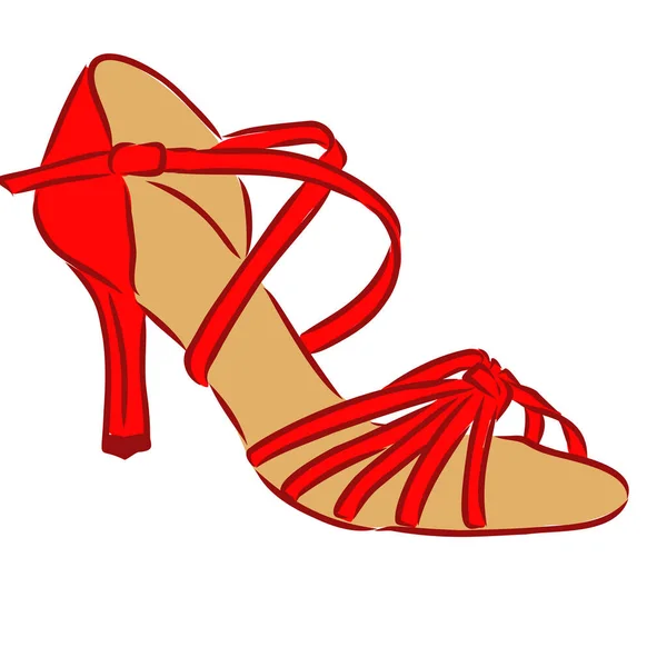 Elegante Zapato Mujer Bosquejado Para Bailar Tango Argentino Fondo Puede — Vector de stock