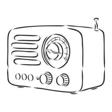 Klasik radyo alıcısının çizimi