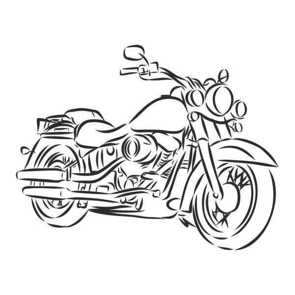 Estilo Dibujo Mano Vector Nueva Ilustración Motocicleta — Vector de stock