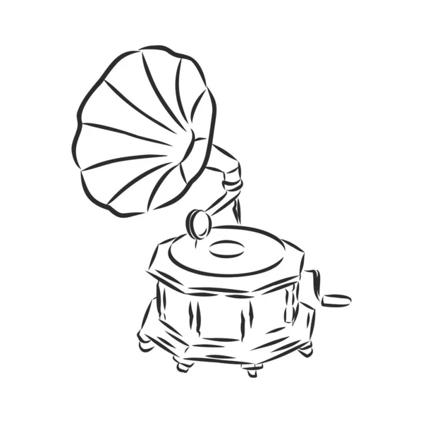 Gramophone Vectoriel Sur Fond Blanc Signe Gramophone Logo Gramophone Icône — Image vectorielle