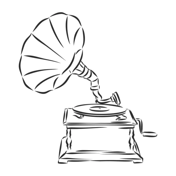 Vektorový Gramofon Bílém Pozadí Gramofonová Značka Logo Gramofonu Ikona Gramofonu — Stockový vektor