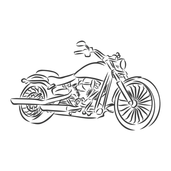 Moto Vecteur Monochrome Croquis Noir Blanc Livre Colorier Dessin Contour — Image vectorielle