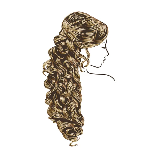 Ilustración Moda Mujer Con Peinados Elegantes — Archivo Imágenes Vectoriales