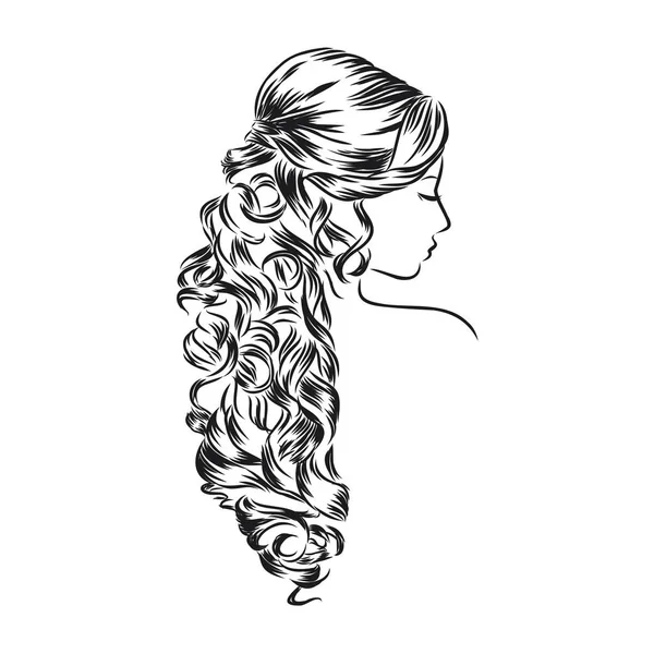 Модна Ілюстрація Жінка Стильними Зачісками — стоковий вектор