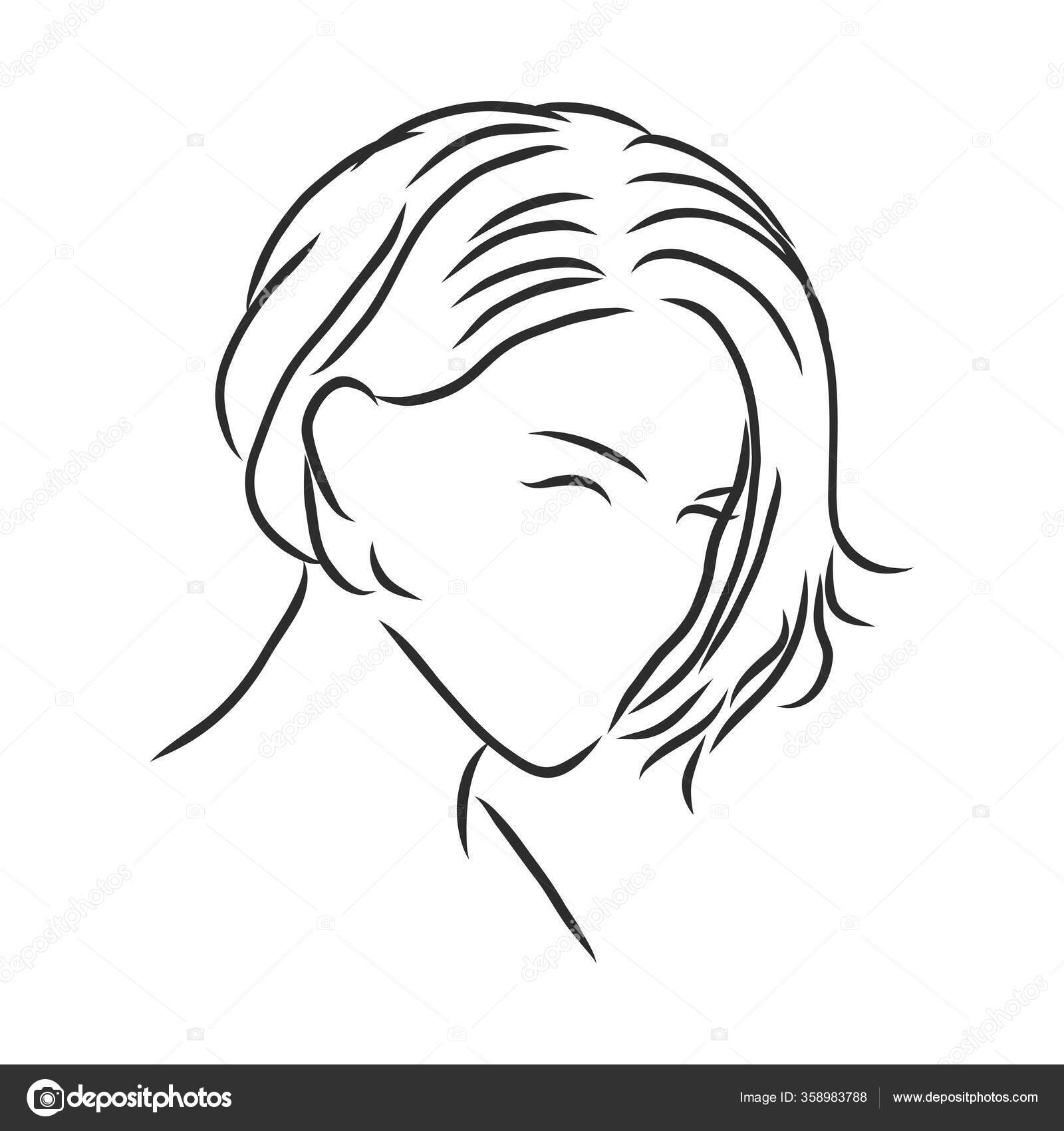 Sketch Female Hairstyle Freehand Vector Illustration Stock Vector Image by © #358983788 Sketch Female Hairstyle Freehand Vector Illustration Stock Vector Image by © #358983788