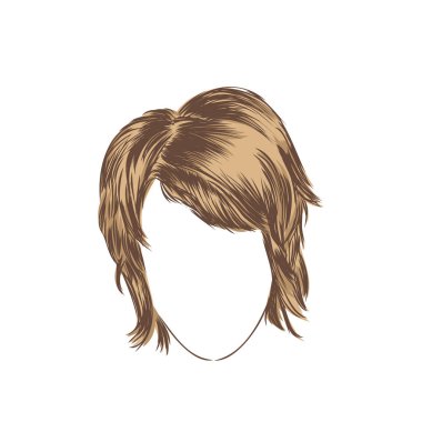 Bir kadın saç stili çizimi. Bir freehand vektör çizimi.