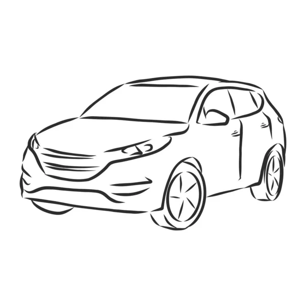 Concepto Coche Boceto Del Coche Vector Dibujado Mano Autodiseño Dibujo — Archivo Imágenes Vectoriales