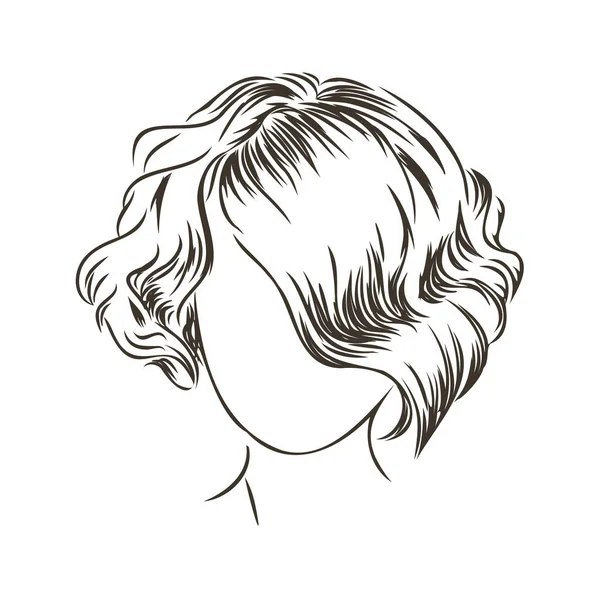 Croquis Une Coiffure Féminine Une Illustration Vectorielle Main Levée — Image vectorielle