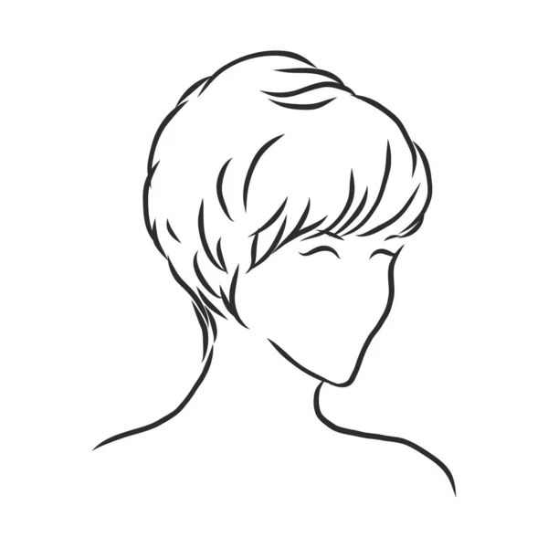 女性の髪型のスケッチ フリーハンドベクトルイラスト — ストックベクタ