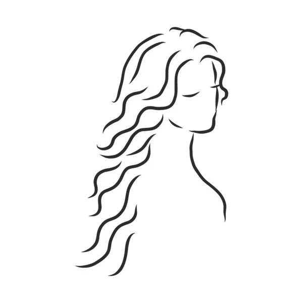 Эскиз Женской Прически Свободная Векторная Иллюстрация — стоковый вектор
