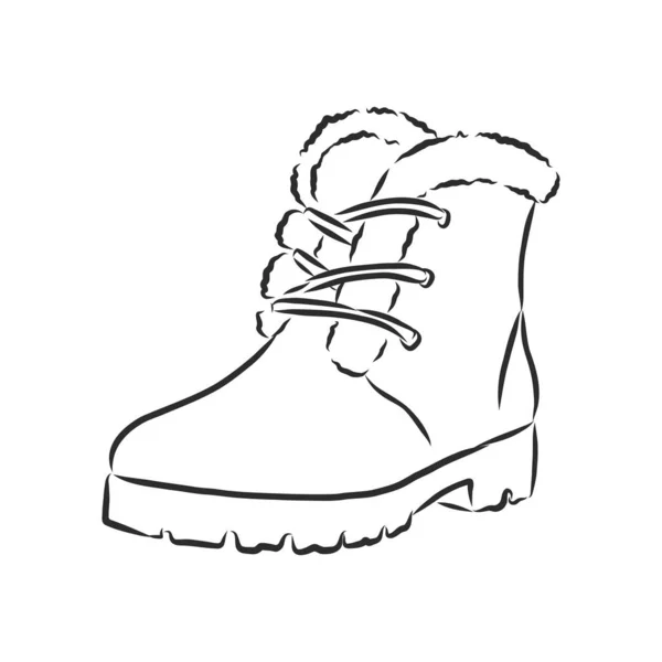 Изолированный Эскиз Линиями Женской Обуви Моды — стоковый вектор