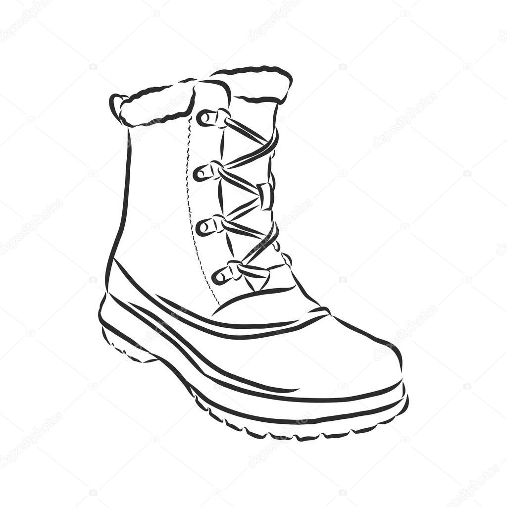 VECTOR Hand drawn illustration shoe sketch icon isolated on background