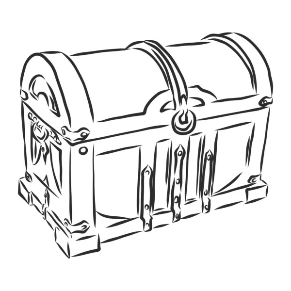 Alte Holztruhe Vektorskizze Illustrayion — Stockvektor