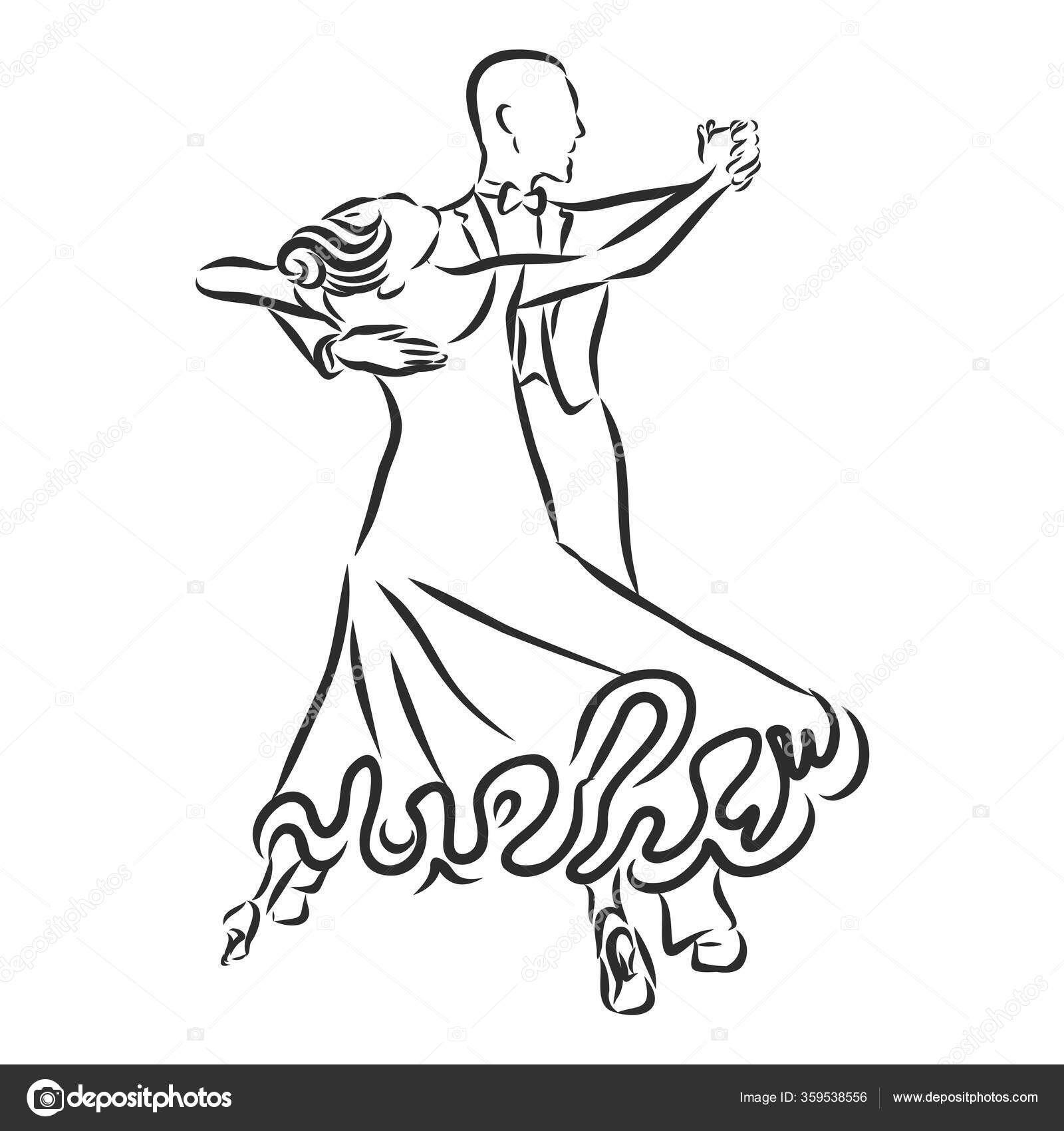 白い背景に隔離されたカップルのロゴを踊る ワルツダンサーシルエット ボールルームダンサーベクトルイラスト ストックベクター  ©Elalalala.yandex.ru 359538556, image size:1600x1700