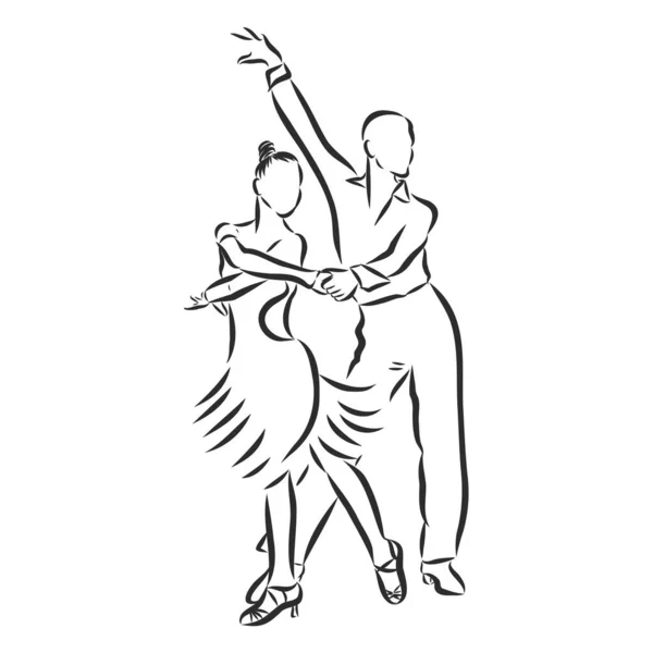 Bir çift Latin dansçı, vektör çizimi çizimi