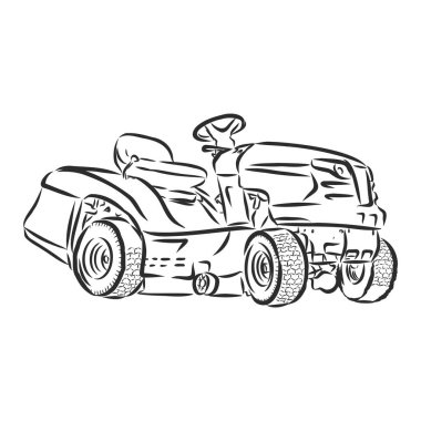 Eldeki traktörün vektör illüstrasyonuName