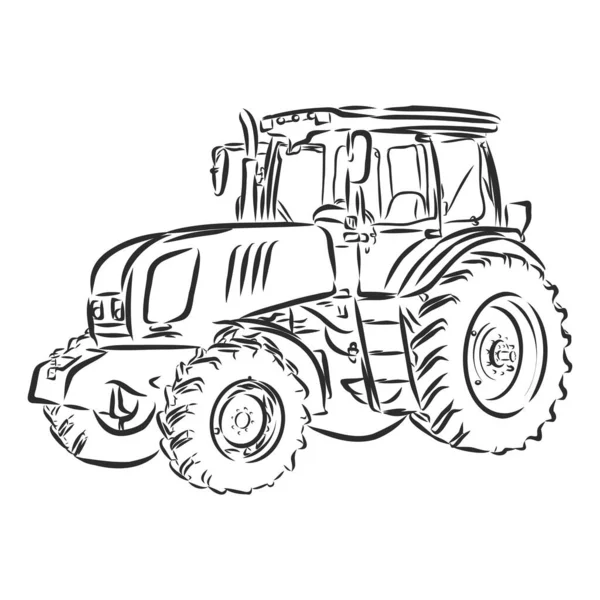 Vector Illustration Tractor Hand Sketched Style — Stock Vector