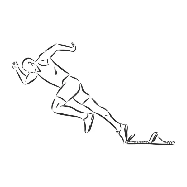 Vektorová Ilustrace Ilustrace Ukazuje Sportovce Běžící Muž Sport Atletika — Stockový vektor