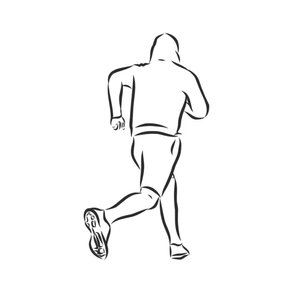 Illustration Vectorielle Illustration Montre Athlète Homme Qui Court Sport Athlétisme — Image vectorielle