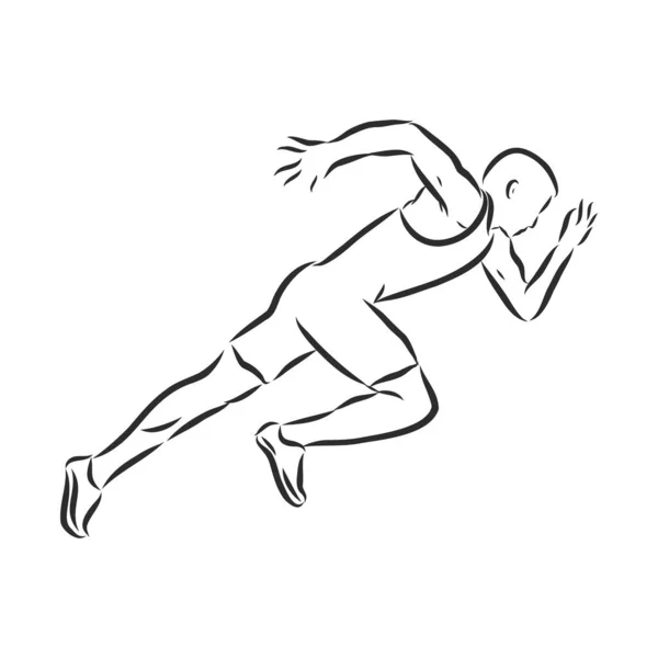 Vektör Çizimi Çizimler Bir Sporcuyu Gösteriyor Koşan Adam Spor Atletizm — Stok Vektör