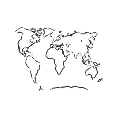 elle çizilmiş dünya haritası