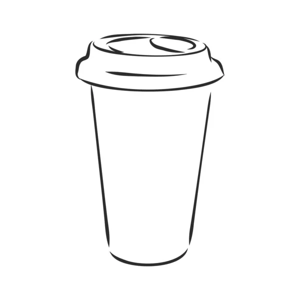 Tazas Café Vector Dibujo Estilo Boceto — Vector de stock