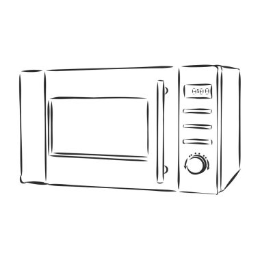 Mikrodalga fırın hattı ikonu. Düzenlenebilir çizim simgesi. Stok vektör illüstrasyonu.