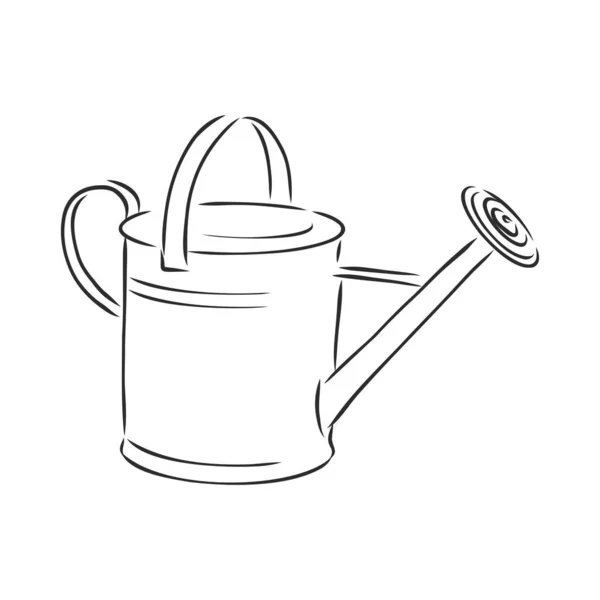 Watering Can Vector Sketch Icon Isolated Background Hand Drawn Watering — Stock Vector