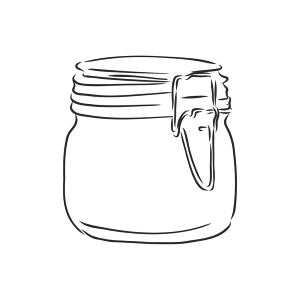 白地に孤立した手描き瓶のイラスト — ストックベクタ