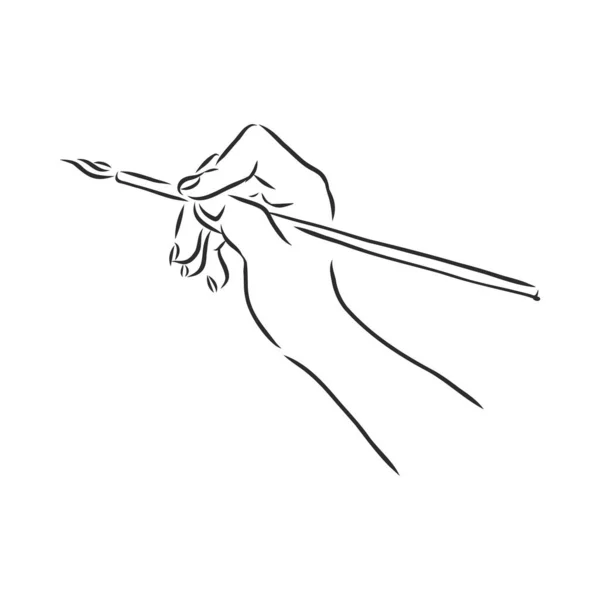 Vectorillustratie Van Een Handtekening Met Een Penseel — Stockvector