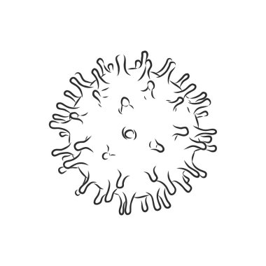 Coronavirus virüsü, vektör çizimi illüstrasyonu