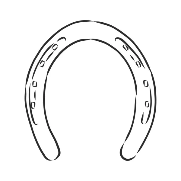 Realistisk Hästsko Vektor Skiss Illustration — Stock vektor