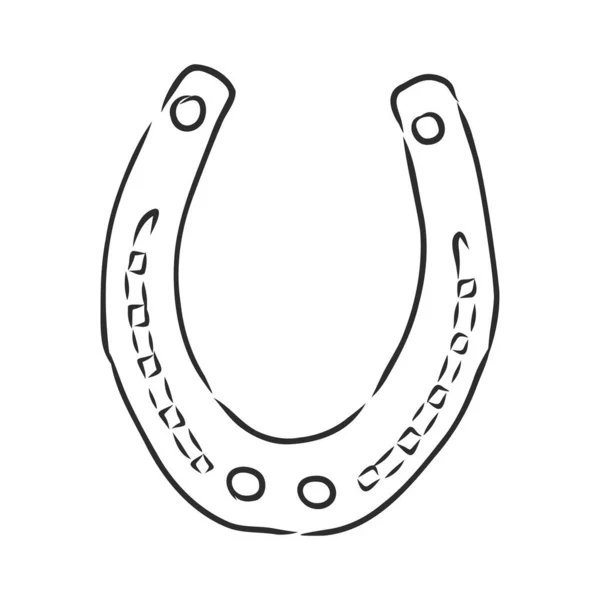Ferro Cavallo Realistico Illustrazione Schizzo Vettoriale — Vettoriale Stock
