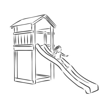 Salıncak vektör çizimi yapan çocuk