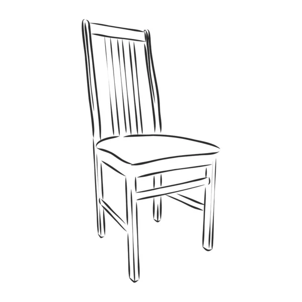 木制椅子凳子矢量手绘素描 — 图库矢量图片