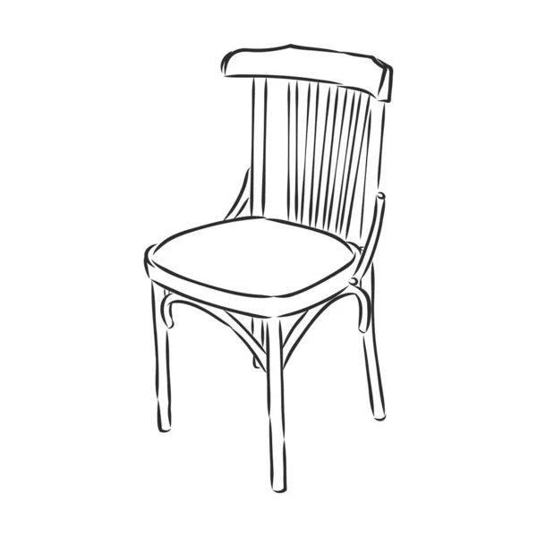 木制椅子凳子矢量手绘素描 — 图库矢量图片