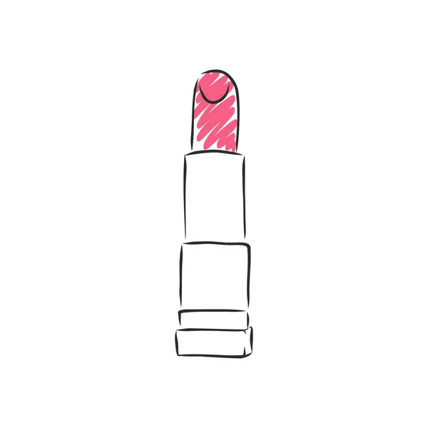 Vector Hand Getekend Lipstick Outline Doodle Icoon Lipstick Schets Illustratie — Stockvector