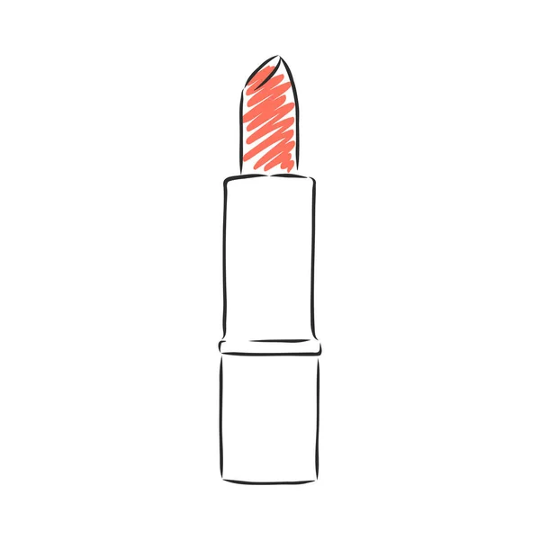 Vector Hand Getekend Lipstick Outline Doodle Icoon Lipstick Schets Illustratie — Stockvector