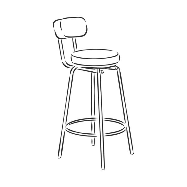 Tabouret Bar Dessiné Main Contour Icône Doodle Illustration Croquis Vectoriel — Image vectorielle